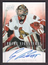 2011-12 Panini Prime Hockey Signatures Holosilver #22 Craig Anderson 13/25 Auto