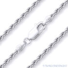 925 Sterling Silver Rhodium Plated 2mm Twist-Rope Link Italian Chain Necklace
