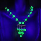 Uranum Necklace Uranium Yellow Vaseline Czech Glass Beads Women`s Jewelry