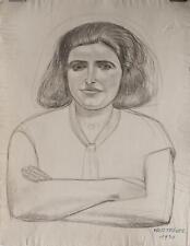 Fritz Tröger Frauenporträt Französin Dresdner Sezession signiert Zeichnung 1931
