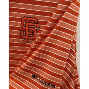 San Francisco Giants MLB Columbia Polo Men's Size Large Orange Striped - Picture 1 of 6
