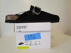 Esprit Womens Sally Slip On Faux Suede Mules Clogs Black Size 10 - Picture 1 of 6