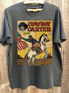 Vtg Beyonce cowboy carter tour 2025 poster short sleeve charcoal shirt KV33903 - Picture 1 of 2
