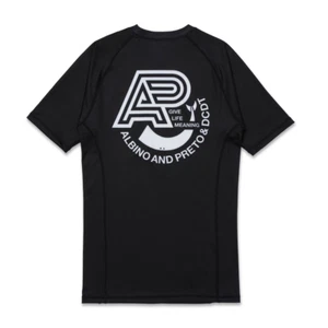 Albino & Preto x DCDT Rash Guard Black BJJ MMA Jiu Jitsu Short Sleeve Top - Picture 1 of 5