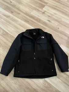 The North Face Black Denali Fleece Jacket Boys Youth Large Sherpa Lined  - Picture 1 of 8