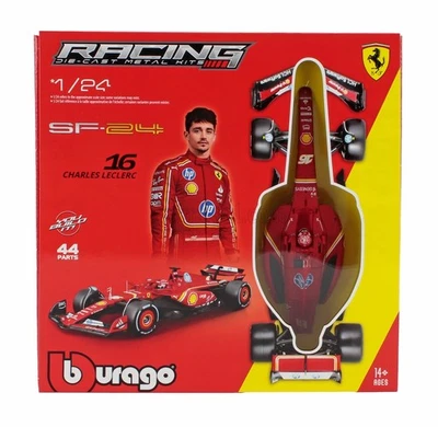 KIT MODELLINO AUTO STATICO BURAGO FERRARI F1 SF24 LECLERC 2024 SCALA 1/24 - Immagine 1 di 3