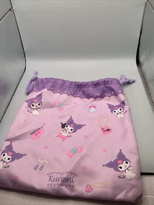 Sanrio Japan Kuromi Cosmetic Bag Drawstring Vanity Pouch Soft Purple Beauty Bag - Picture 1 of 2