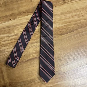 Men's Club Monaco Blue/Pink Striped Silk Blend Tie-59"L x 3"W - Picture 1 of 2