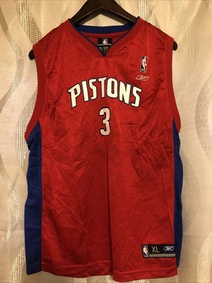 Camiseta Ben Wallace Detroit Pistons NBA Reebok Alt Red XL Foto 1 de 4