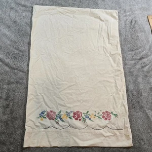 PINTADO A MANO DE COLECCIÓN (¿Tri-Chem?) FUNDA ALMOHADA Cinta Flores - Imagen 1 de 10