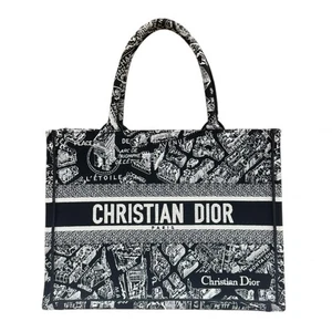 Dior plan de paris Tote Bag M1296ZOMP canvas Embroidery Book Tote Medium used - Picture 1 of 9