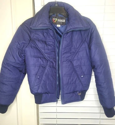 De colección Y2K Años 90 Para Mujer XS Abrigo Abombado Cáscara Suave Azul Acolchado Retro Esquí Twee Foto 1 de 4