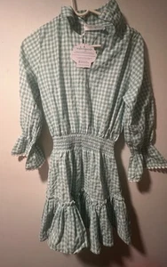 Walker & Wade Beachy Gingham Dress White Mint Green Size Small New - Picture 1 of 13