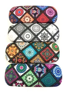 Reading Glasses Hard Cases Leather Cover Boho Bohemian Flower Pattern C46 - Picture 1 of 11