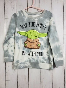 Boys Star Wars Grogu Mandalorian Crewneck Sweatshirt Sz 5 Nice - Picture 1 of 6