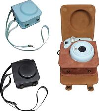 For Fujifilm instax Mini 12 Camera PU Leather Case Cover Bag w/ Adjustable Strap