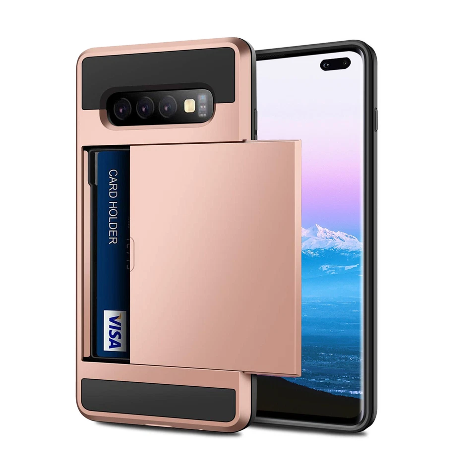 For Samsung Galaxy S10e S10 Plus Shockproof Hard Case+Wallet Credit Card Holder - Image 1 of 1