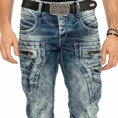 Vaqueros de hombre Cipo & Baxx NEWPORT denim azul C-1178 todas las tallas Nuevo