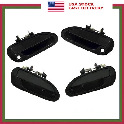 Juego de 4 piezas manijas de puerta exterior nuevas para Honda Accord negro liso 1998-2002 Foto 1 de 4