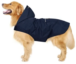 Impermeabile per Cani Navy Impermeabile 3XL Cappuccio Collare Foro Ultra Leggero Riflettente ZELLAR - Foto 1 di 7