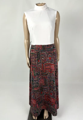 Vestido para mujer Vicky Vaughn vintage años 70 maxi poliéster tejido sin mangas cremallera Q3-20 Foto 1 de 4