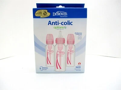 Dr. Brown's Options + Biberón anticólicos - Rosa - 8 oz/3 paquete Foto 1 de 4