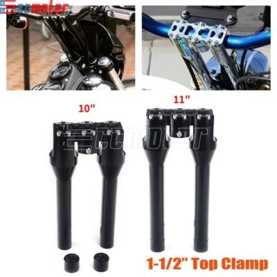 Подъемник руля 1-1/2 дюйма подъем 10 дюймов для Harley Dyna Softail Street Bob Low Rider ST - Изображение 1 из 4