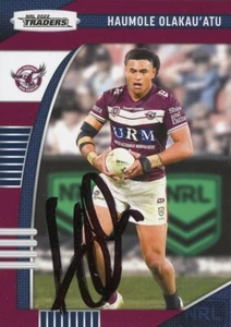 Signed 2022 Manly Sea Eagles NRL TLA Traders Card - Haumole Olakau'atu - Bild 1 von 3