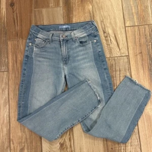7 For All Mankind Womens Straight Leg Jeans Blue Stretch Pockets Medium Wash 27 - Picture 1 of 5