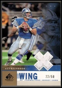 2003 SP Game edición usada Formations Wing Gold #JH Joey Harrington camiseta/50 - Imagen 1 de 2