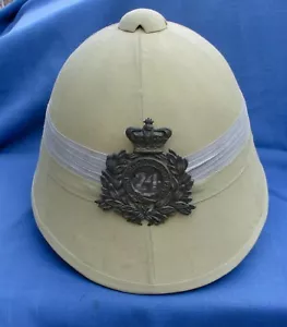 Vintage Reproduction 24th foot Infantry Pith Helmet (Anglo Zulu war 1879) - Picture 1 of 5