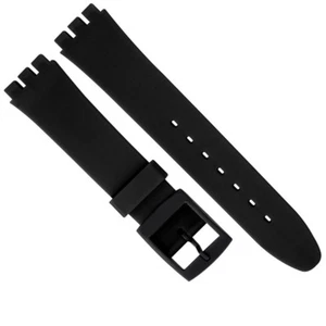 Cinturino per orologio in gomma compatibile swatch normale nero ansa 17mm - Foto 1 di 1