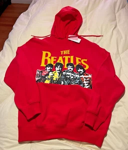 NWT- Apple Corps Ltd. The Beatles ST. PEPPERS GRAPHICS  Hoodie Sz SMALL Red 2022 - Picture 1 of 6