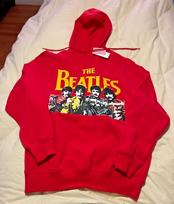NWT- Apple Corps Ltd. The Beatles ST. PEPPERS GRAPHICS  Hoodie Sz SMALL Red 2022 - Image 1 of 4