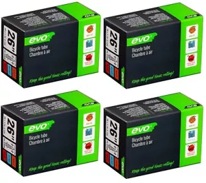 4 PACK EVO 26" x 1.75 - 2.125" Mountain Bike Tube | 48mm Presta Valve - Picture 1 of 2