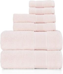 NEW! Ralph Lauren Sanders Potpourri Pink 6 Pc Bath & Hand Towel & Washcloth Set