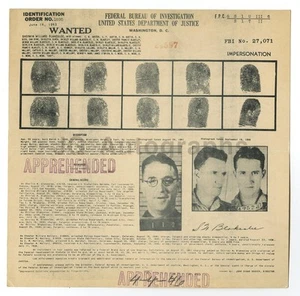 FBI Wanted Sheet - Sherwin W. Blakeslee - Impersonation - Denver, CO - 1943 - Picture 1 of 2