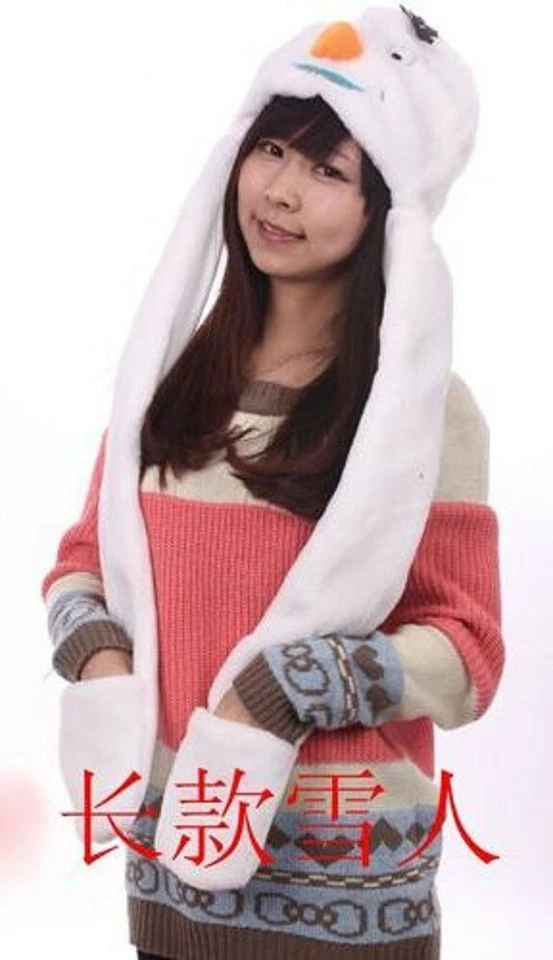 Muñeco de Nieve Fiesta Halloween Disfraz Animal Peluche 3 en 1 Sombrero Bufanda Mitón Foto 1 de 1