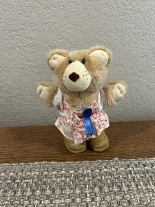 Vintage 1986 Blue Ribbon Hattie Bear Furskins 7" Plush Doll Wendy's Restaurant - Picture 1 of 4