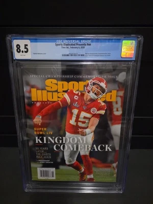 Patrick Mahomes Sports Illustrated CGC 8.5 02/6/20  1st Super Bowl Title Issue  - Image 1 of 4