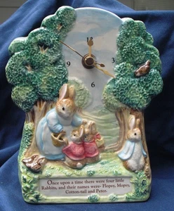 RELOJ DE PARED CERÁMICA 3D BEATRIX POTTER PETER RABBIT ~ Enesco 1997 - Imagen 1 de 5