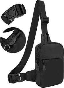 Mini Sling Bag for Men, Waterproof Small Crossbody Lightweight Black - Picture 1 of 7