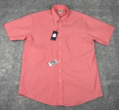 NUEVO CON ETIQUETAS Camisa Cinch Western Para Hombres XL Rosa Salmón Sólida Manga Corta Con Botones Foto 1 de 4
