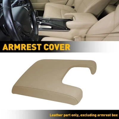 Cubierta de reposabrazos con tapa de consola central de cuero beige tostado para Acura TL 2009-2014 Foto 1 de 4
