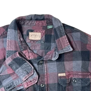 Camisa Chaqueta Chaqueta Franela Pesada Colección Clásica Orvis Bolsillos a Cuadros Talla XXL - Imagen 1 de 9