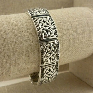 NEW Size 7.25 Heavy Sterling Silver Celtic Bracelet Milgrain Keith Jack Boxed - Picture 1 of 5