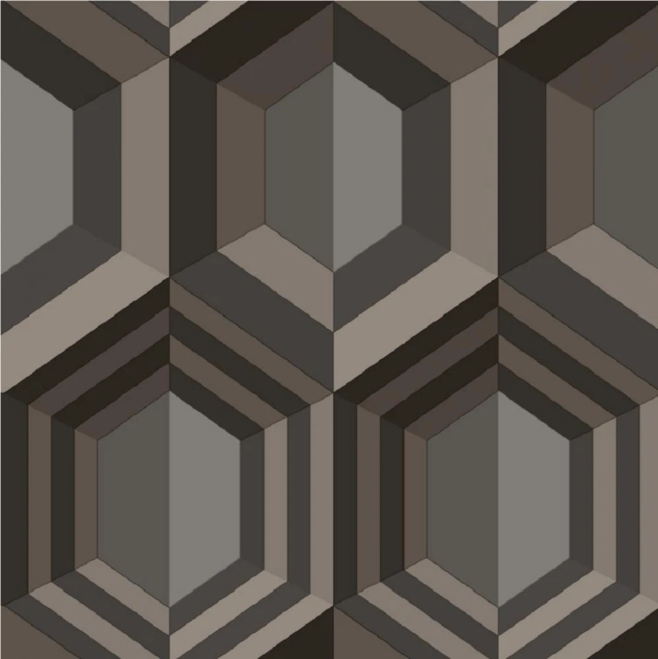 NUEVO PAPEL PINTADO VINILO TEXTURA LIENZO GEOMÉTRICO EFECTO 3D HEXAGONAL MURIVA DE LUJO Foto 1 de 1