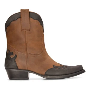 Herren Leder Westernstiefel braun kubanisch Cowboy Winklepickers klassisch spitz - Bild 1 von 4