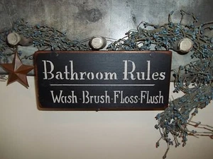 Holzschild BADZIMMER Prim/Country Distressed rustikal Holz Wand Wohndeko Schild - Bild 1 von 12