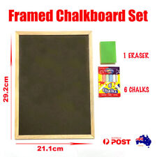 Chalk Board Set Wooden Frame Chalkboard Eraser Party Event Blackboard Kids Sign
